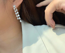 Load image into Gallery viewer, 18K White Gold Natural Diamond Earrings, Diamond Drop Earrings, Stylish Earrings, Real Diamond Earrings, Gold Diamond Earrings