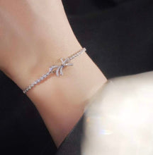 Load image into Gallery viewer, 18K White Gold Natural Diamond Bracelet, Gold Bow Bracelet, Stylish Bracelet, Gold Diamond Bracelet, Real Diamond Bracelet, Wedding Bracelets, Engagement Bracelet