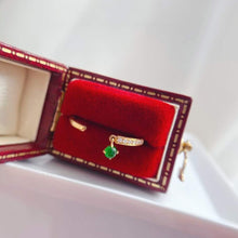 Load image into Gallery viewer, 18K Yellow Gold Natural Top Green Type A Jadeite Jade Diamond Ring, Gold Stacking Rings, Stylish Rings, Gold Diamond Ring, Real Diamond Ring, Wedding Ring