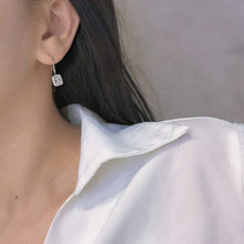 Load image into Gallery viewer, 18K White Gold Natural Diamond Earrings, Simple and Stylish Earrings, Minimalist Earrings Gold, Real Diamond Earrings, Anniversary Earrings