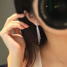 Load image into Gallery viewer, 18K White Gold Natural Diamond Star Earrings, Long Diamond Earrings, Diamond Drop Earrings, Stylish Earrings, Real Diamond Earrings, Gold Diamond Earrings