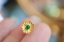 Load image into Gallery viewer, 18K Yellow Gold Natural Top Green Type A Jadeite Jade Diamond Earrings, Gold Bee Earrings, Natural Jade Earrings, Stylish Earrings, Green Jade Earrings, Diamond Earrings