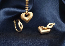 Load image into Gallery viewer, Pure 18K Gold Earrings, Gold Heart Earrings, Simple and Stylish Earrings, Minimalist Earrings Gold, Statement Earrings, Detachable Earrings