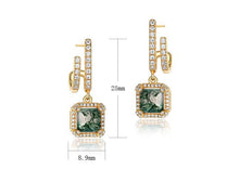 Load image into Gallery viewer, New Arrival Earrings! Minimalist Green Moss Agate Earrings, S925 Sterling Silver Gold Plated Geometric Earrings, Nature Inspired Jewelry, Gift For Her