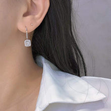 Load image into Gallery viewer, 18K White Gold Natural Diamond Earrings, Simple and Stylish Earrings, Minimalist Earrings Gold, Real Diamond Earrings, Anniversary Earrings
