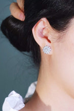 Load image into Gallery viewer, 18K White Gold Natural Diamond Flower Earrings, Flower Diamond Earrings, Flower Diamond Studs, Diamond Studs, Flower Studs, Stylish Earrings, Real Diamond Earrings