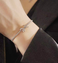 Load image into Gallery viewer, 18K White Gold Natural Diamond Bracelet, Gold Bow Bracelet, Stylish Bracelet, Gold Diamond Bracelet, Real Diamond Bracelet, Wedding Bracelets, Engagement Bracelet