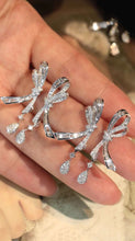 Load image into Gallery viewer, 18K White Gold Natural Diamond Bow Earrings, Bow Earrings Gold, Diamond Stud Earrings, Stylish Earrings, Real Diamond Earrings, Gold Diamond Earrings