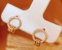 Load image into Gallery viewer, 18K Gold Natural Diamond Earrings, Dainty Hoop Earrings, Gold Hoop Earrings, Stylish Earrings, Real Diamond Earrings, Gold Diamond Earrings, Minimalist Earrings