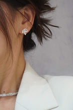 Load image into Gallery viewer, 18K White Gold Natural Diamond Earrings, Simple and Stylish Earrings, Minimalist Earrings Gold, Real Diamond Earrings, Minimalist Diamond