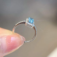 Load image into Gallery viewer, 18K White Gold Natural Aquamarine Diamond Ring, Gold Aquamarine Ring, Stylish Rings, Gold Wedding Ring, Anniversary Gift