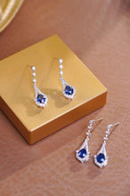 Load image into Gallery viewer, 18K White Gold Natural Sapphire Diamond Earrings, Natural Vivid Blue Sapphire Earrings, Stylish Earrings