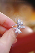 Load image into Gallery viewer, 18K White Gold Natural Diamond Ring, Bow Diamond Ring, Gold Ribbon Ring, Stylish Rings, Gold Diamond Ring, Real Diamond Ring, Bow Knot Ring, Wedding Ring