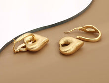 Load image into Gallery viewer, Pure 18K Gold Earrings, Gold Heart Earrings, Simple and Stylish Earrings, Minimalist Earrings Gold, Statement Earrings, Detachable Earrings