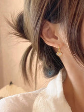 Load image into Gallery viewer, 18K Gold Natural Diamond Heart Earrings, Gold Heart Earrings, Stylish Earrings, Real Diamond Earrings, Gold Diamond Earrings, Minimalist Earrings, Heart Charm Earrings