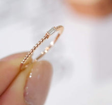 Load image into Gallery viewer, 18K Gold Natural Diamond Ring, Emerald Cut Diamond Ring, Stylish Rings, Gold Diamond Ring, Real Diamond Ring, Gold Stacking Rings