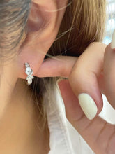 Load image into Gallery viewer, 18K Gold Natural Diamond Earrings, Huggie Hoop Earrings, Diamond Huggies, Gold Hoop Earrings, Stylish Earrings, Real Diamond Earrings, Gold Diamond Earrings