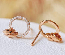 Load image into Gallery viewer, 18K Gold Natural Diamond Earrings, Dainty Hoop Earrings, Gold Hoop Earrings, Stylish Earrings, Real Diamond Earrings, Gold Diamond Earrings, Minimalist Earrings