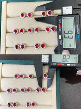 Load image into Gallery viewer, Certified 18K White Gold Natural Vivid Red Ruby Diamond Earrings, Natural Ruby Earrings, Stylish Earrings, Ruby Stud Earrings, Stunning Earrings