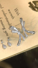 Load image into Gallery viewer, 18K White Gold Natural Diamond Bow Earrings, Bow Earrings Gold, Diamond Stud Earrings, Stylish Earrings, Real Diamond Earrings, Gold Diamond Earrings