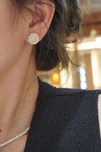 Load image into Gallery viewer, 18K Yellow Gold Natural Diamond Sunflower Earrings, Gold Sunflower Earrings, Simple and Stylish Earrings, Real Diamond Earrings, Anniversary Earrings