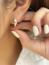 Load image into Gallery viewer, 18K Gold Natural Diamond Earrings, Huggie Hoop Earrings, Diamond Huggies, Gold Hoop Earrings, Stylish Earrings, Real Diamond Earrings, Gold Diamond Earrings