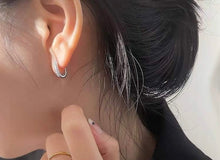 Load image into Gallery viewer, 18K Gold Natural Diamond Earrings, U Shape Earrings, Gold Hoop Earrings, Stylish Earrings, Real Diamond Earrings, Gold Diamond Earrings, Minimalist Earrings