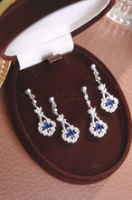 Load image into Gallery viewer, 18K White Gold Natural Sapphire Diamond Earrings, Natural Vivid Blue Sapphire Earrings, Stylish Earrings