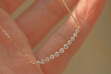 Load image into Gallery viewer, 18K Gold Natural Diamond Minimalist Necklace, Minimalist Diamond Necklace, Dainty Diamond Necklace, Real Diamond Necklace, Diamond Gift, Wedding Necklaces