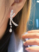 Load image into Gallery viewer, 18K White Gold Natural Diamond Bow Earrings, Bow Earrings Gold, Diamond Stud Earrings, Stylish Earrings, Real Diamond Earrings, Gold Diamond Earrings