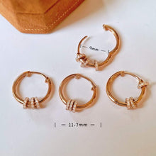 Load image into Gallery viewer, 18K Gold Natural Diamond Earrings, Dainty Hoop Earrings, Gold Hoop Earrings, Stylish Earrings, Real Diamond Earrings, Gold Diamond Earrings, Minimalist Earrings