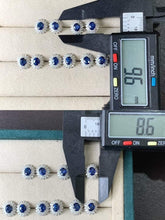 Load image into Gallery viewer, 18K White Gold Sri Lanka Natural Royal Blue Sapphire Diamond Earrings, Natural Vivid Blue Sapphire Earrings, Simple and Stylish Earrings