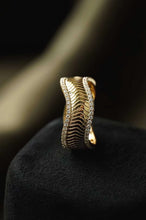 Load image into Gallery viewer, 18K Yellow Gold Natural Diamond Ring, Snake Bone Ring, Stylish Rings, Gold Diamond Ring, Real Diamond Ring, Wedding Ring, Engagement Ring, Statement Rings Gold
