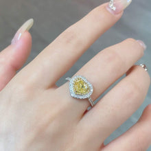 Load image into Gallery viewer, 18K White Gold Natural Yellow Diamond Ring, Fancy Diamond Ring, Stylish Rings, Gold Diamond Ring, Real Diamond Ring, Wedding Ring, Engagement Ring