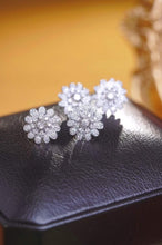 Load image into Gallery viewer, 18K White Gold Natural Diamond Flower Earrings, Flower Diamond Earrings, Flower Diamond Studs, Diamond Studs, Flower Studs, Stylish Earrings, Real Diamond Earrings
