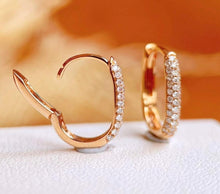 Load image into Gallery viewer, 18K Gold Natural Diamond Earrings, U Shape Earrings, Gold Hoop Earrings, Stylish Earrings, Real Diamond Earrings, Gold Diamond Earrings, Minimalist Earrings