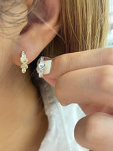 Load image into Gallery viewer, 18K Gold Natural Diamond Earrings, Huggie Hoop Earrings, Diamond Huggies, Gold Hoop Earrings, Stylish Earrings, Real Diamond Earrings, Gold Diamond Earrings