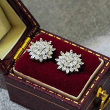 Load image into Gallery viewer, 18K Gold Diamond Snowflake Earrings: Radiant Starburst Design