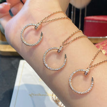 Load image into Gallery viewer, 18K Rose Gold Pavé Diamond Pendant Necklace, Dainty Gold Charm, Elegant Fine Jewelry Gift for Her