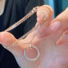 Load image into Gallery viewer, 18K Rose Gold Pavé Diamond Pendant Necklace, Dainty Gold Charm, Elegant Fine Jewelry Gift for Her