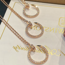 Load image into Gallery viewer, 18K Rose Gold Pavé Diamond Pendant Necklace, Dainty Gold Charm, Elegant Fine Jewelry Gift for Her