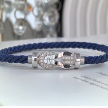 Load image into Gallery viewer, 18K White Gold Diamond Pendant on Cord, Modern Minimalist Necklace, Fine Jewelry Gift for Her