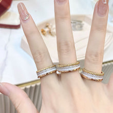 Load image into Gallery viewer, 18K Yellow White Pink Gold & White Ceramic Diamond Jewelry, Modern Luxury Piece, Fine Gift for Her