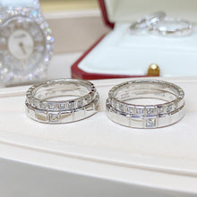 Load image into Gallery viewer, Ice Cube 18K White Gold Diamond Ring, Faceted Modern Band, Luxury Fine Jewelry Gift for Her