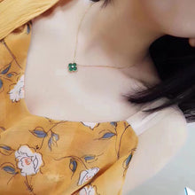 Load image into Gallery viewer, Rose Gold Gemstone Pendants with Central Diamond — Onyx, Malachite, MOP, Carnelian, Yellow Agate — Fine Jewelry Gift