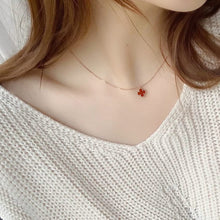 Load image into Gallery viewer, 18K Yellow Gold Carnelian Pendant Necklace with Diamond Motif, Fine Jewelry Gift for Her