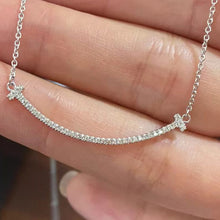 Load image into Gallery viewer, Smile Pendant Necklace in White, Rose & Yellow Gold with Diamonds, Dainty Fine Jewelry Gift for Her