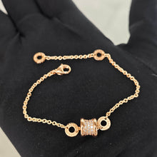 Load image into Gallery viewer, 18K Rose Gold Pavé Diamond Bracelet, Dainty Luxury Gold Bracelet, Fine Jewelry Gift for Her