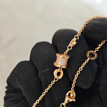 Load image into Gallery viewer, 18K Rose Gold Pavé Diamond Bracelet, Dainty Luxury Gold Bracelet, Fine Jewelry Gift for Her