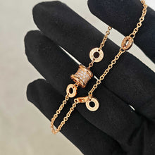 Load image into Gallery viewer, 18K Rose Gold Pavé Diamond Bracelet, Dainty Luxury Gold Bracelet, Fine Jewelry Gift for Her